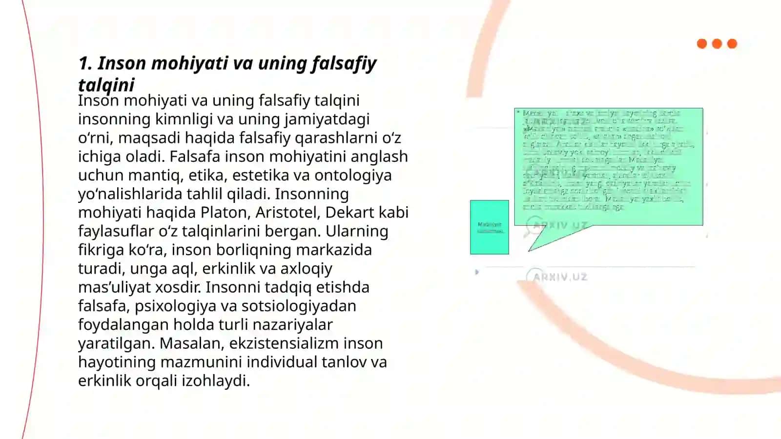 Jamiyat falsafasi. Inson falsafasi (Falsafiy antropologiya) 3