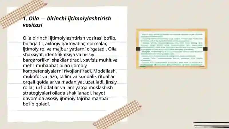 Oila — birinchi ijtimoiylashtirish vositasi 3