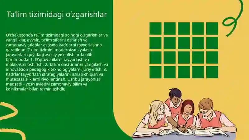 Oʻzbekistonda Taʼlim Tizimi Modernizatsiyalash Jarayonlari 3