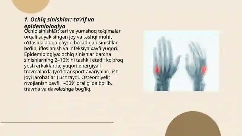 Ochiq sinishlar: taʼrif va epidemiologiya 3