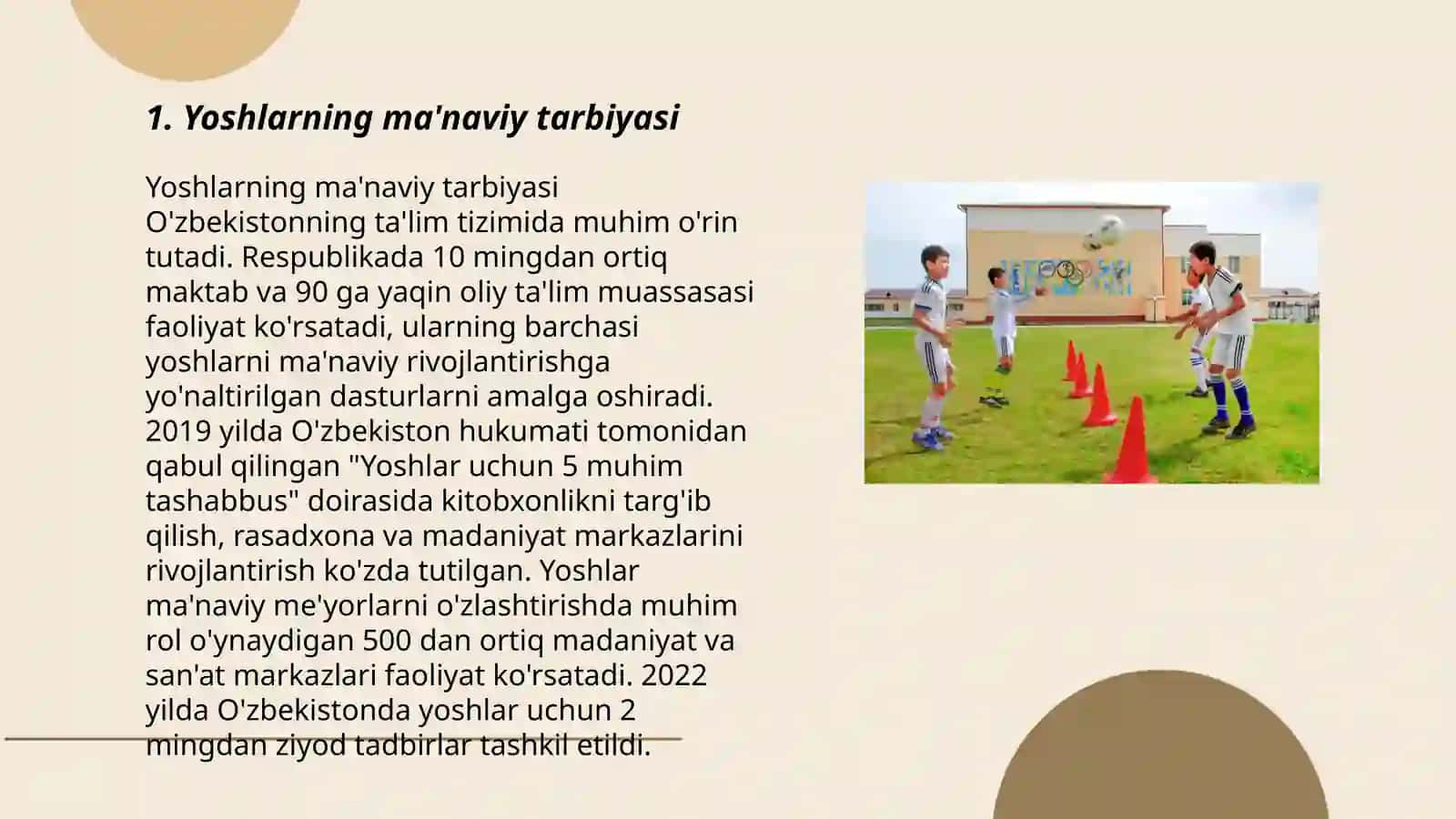 Yoshlar tarbiyasi mavzusida slayt 3