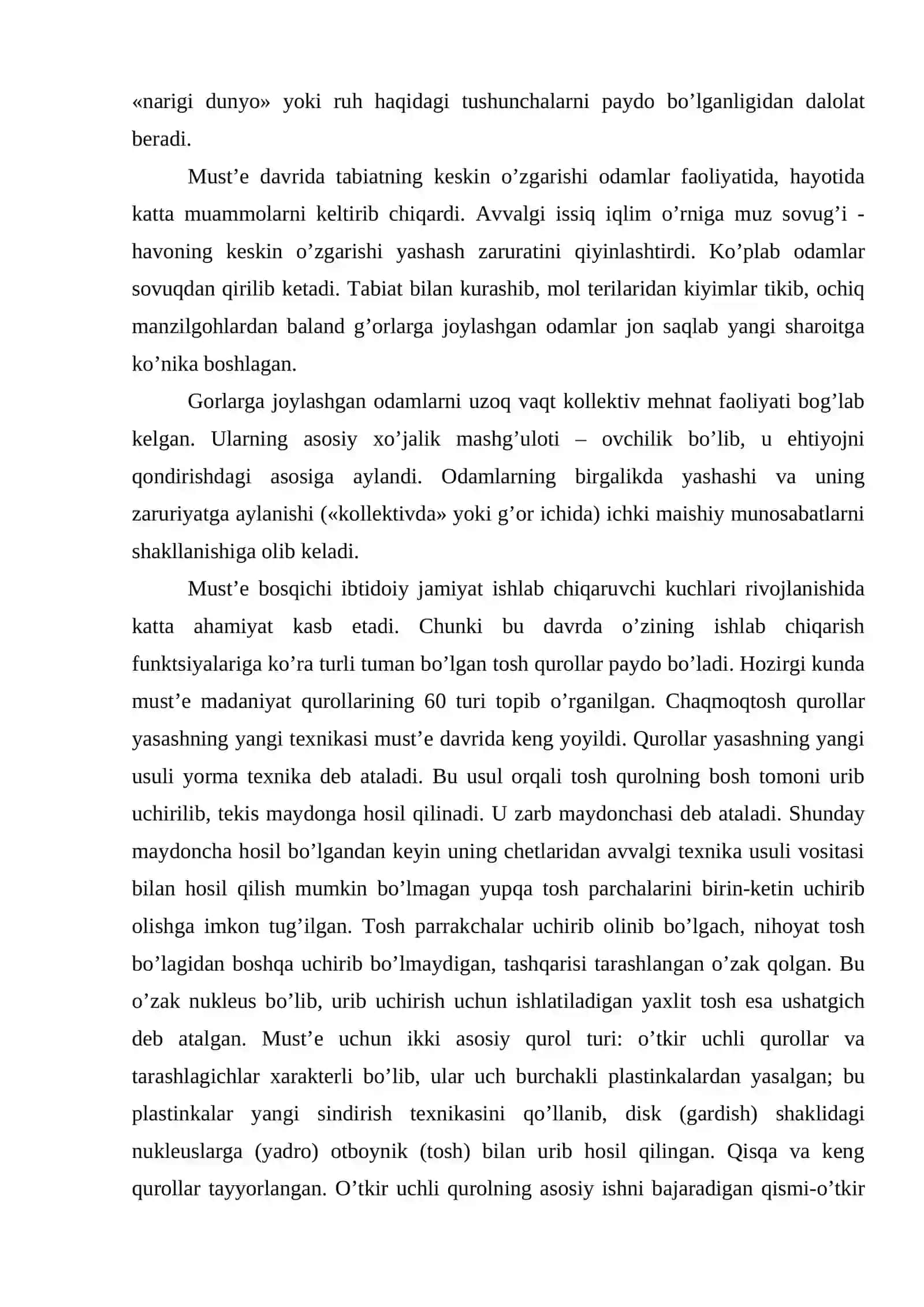 O’rta paleolit ( Must’e davri madaniyati ) 3