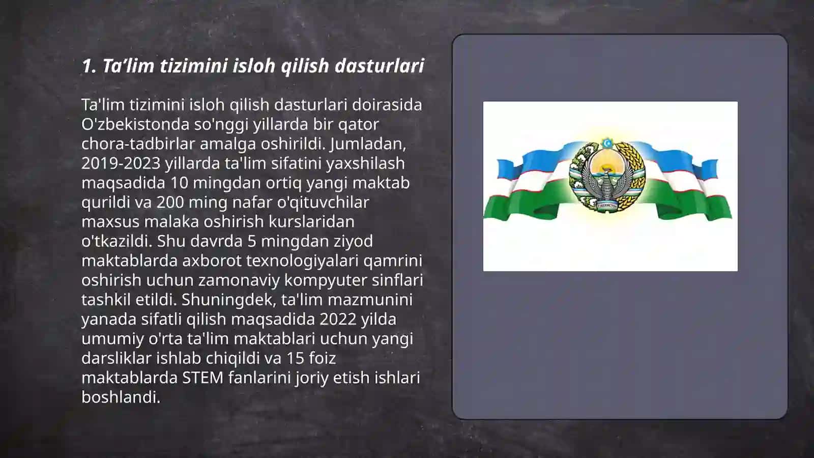 Taʼlim tizimini isloh qilish dasturlari 3