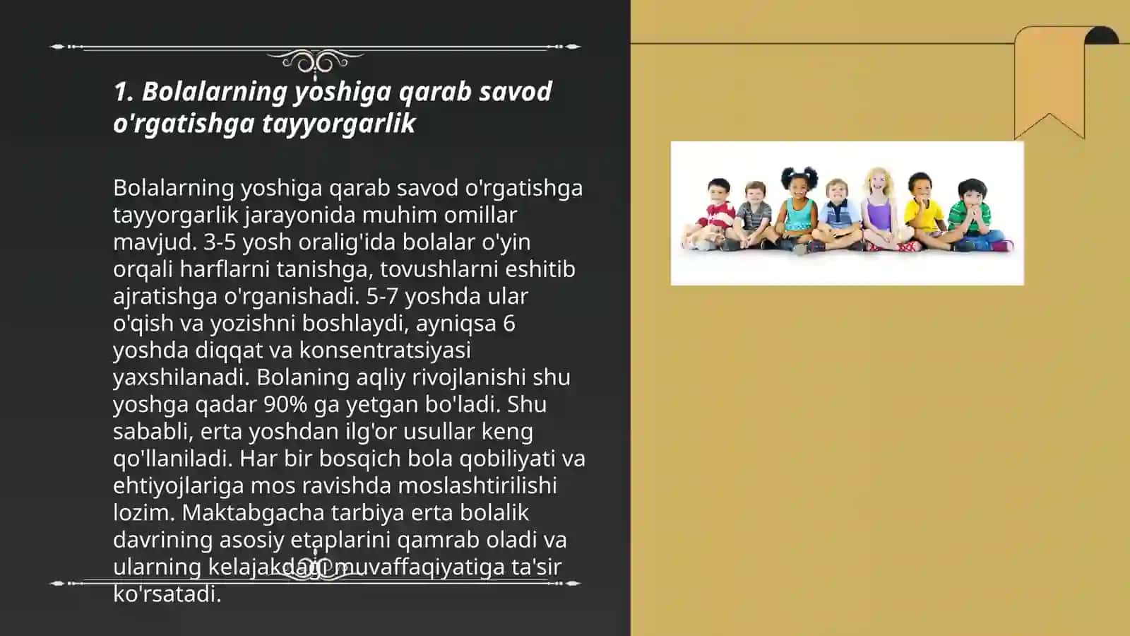 Bolalarniing savod o'rgatish. jarayoniga tayyorgarligini o'rganish 3