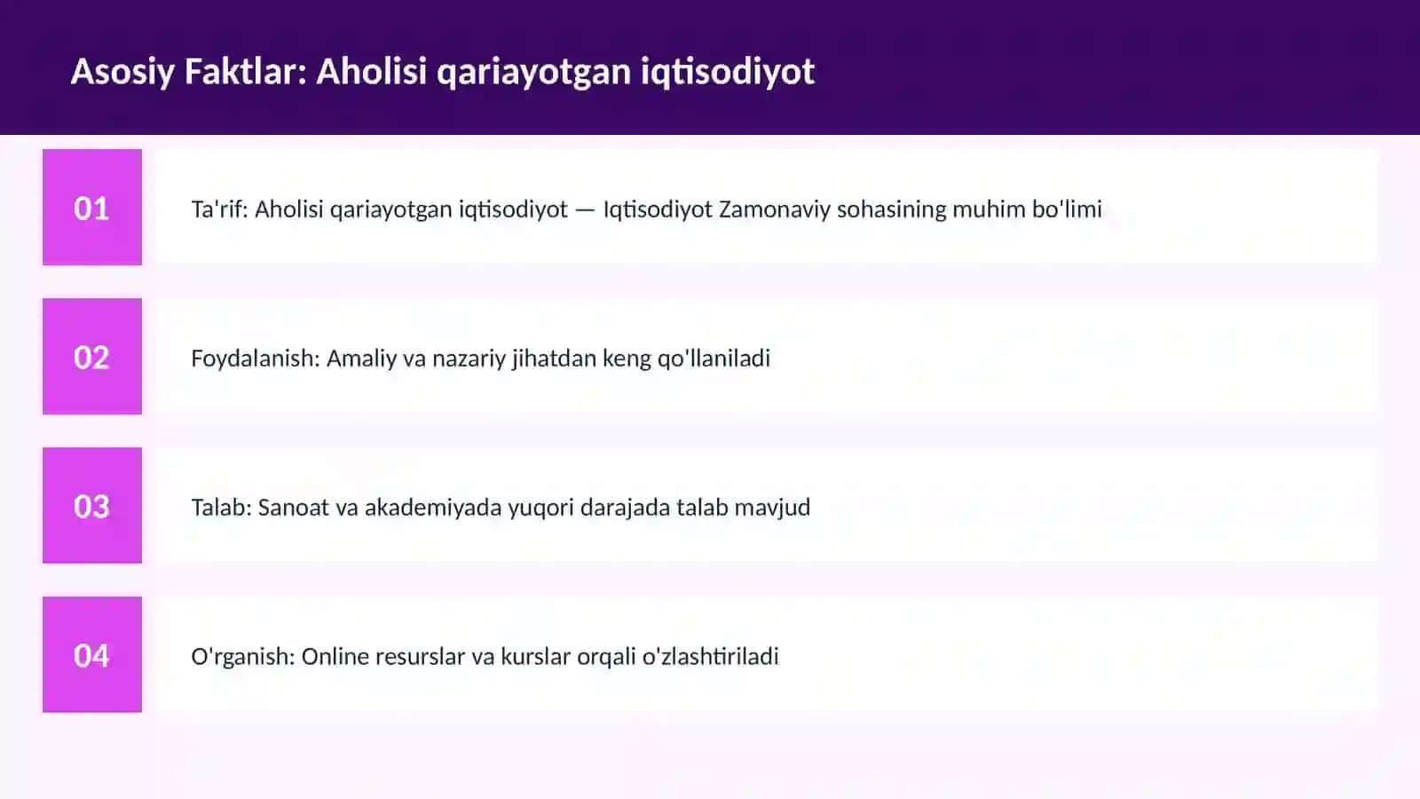 Aholisi qariayotgan iqtisodiyot 3