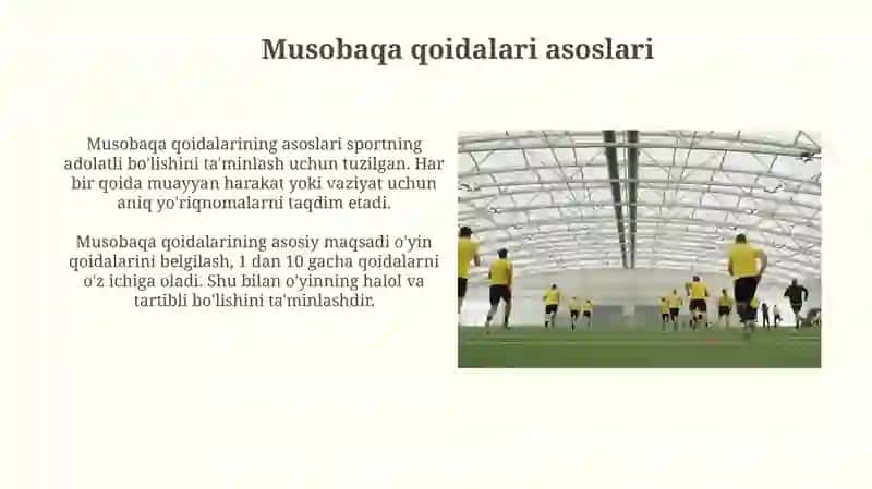 Musobaqa qoidalari asoslari 3