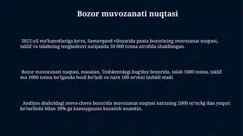 Bozor muvozanati 3