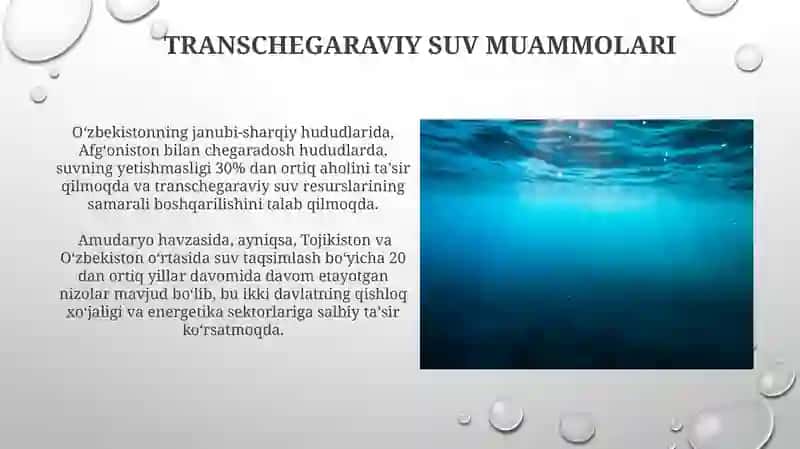 Transchegaraviy suv muammolari 3