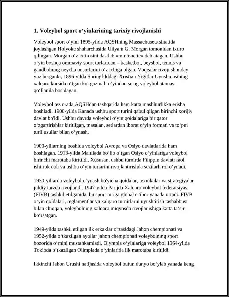 VOLEYBOLL SPORT OʻYINLARI 3