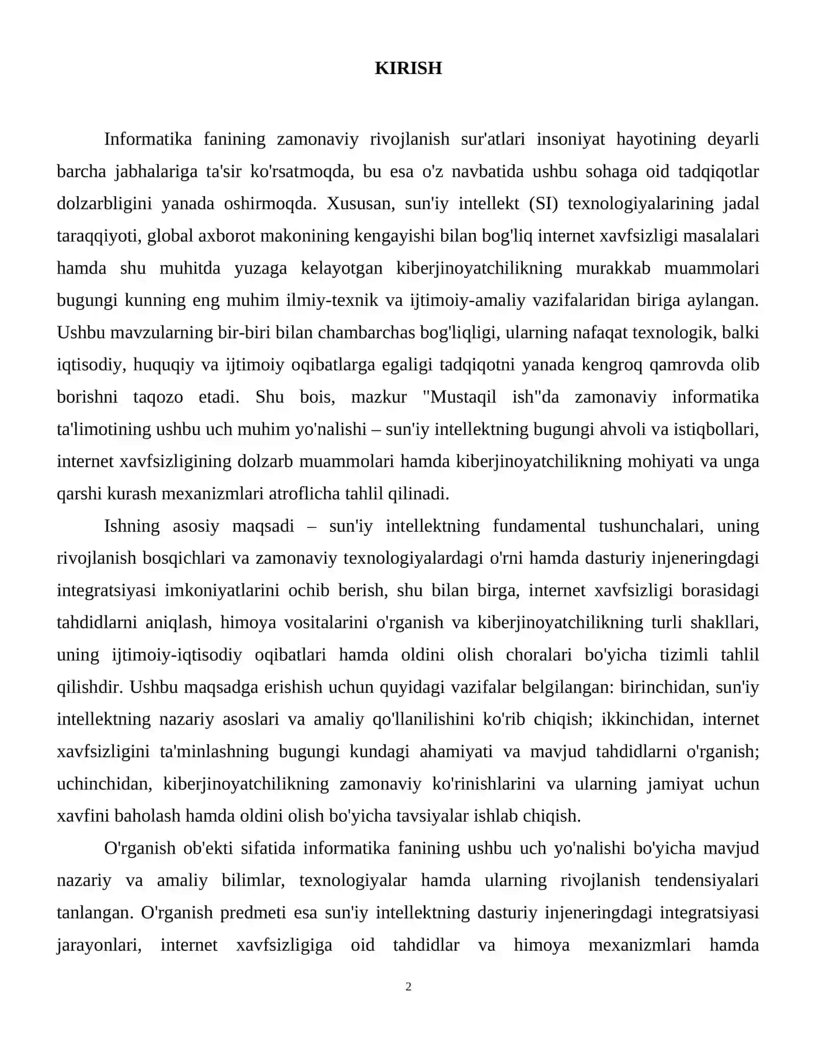 Informatika: Sun’iy intellekt, Internet xavfsizligi, Kiberjinoyatchilik 3