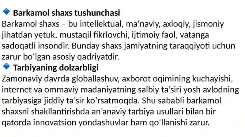 Hozirgi kunda barkamol shaxslarni tarbiyalash muammolari. 3