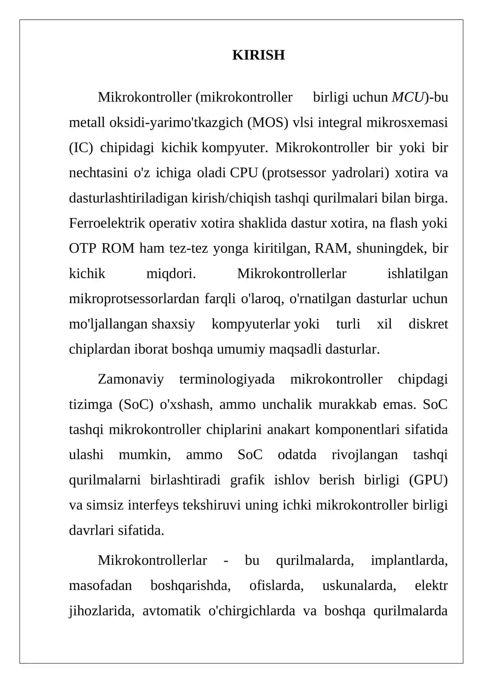 Mikrokontroller va konrellardan foydalanib qurilma sxemasini loyihalash 3