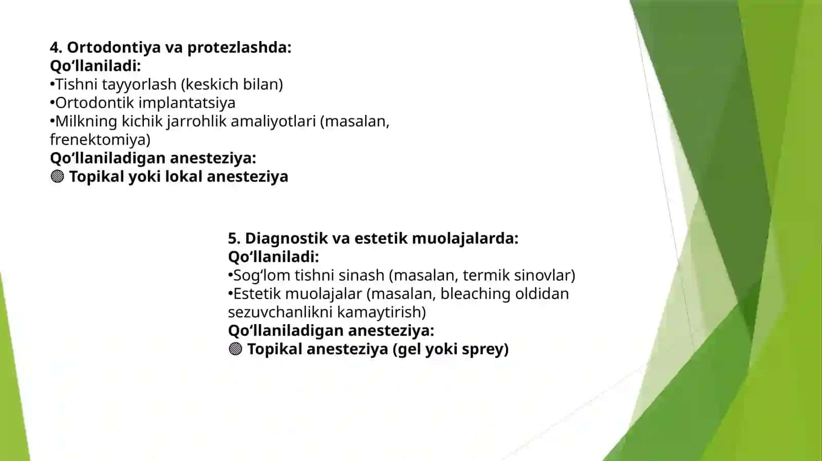 Stomatologiyada ishlatiladigan anesteziya vositalari 3