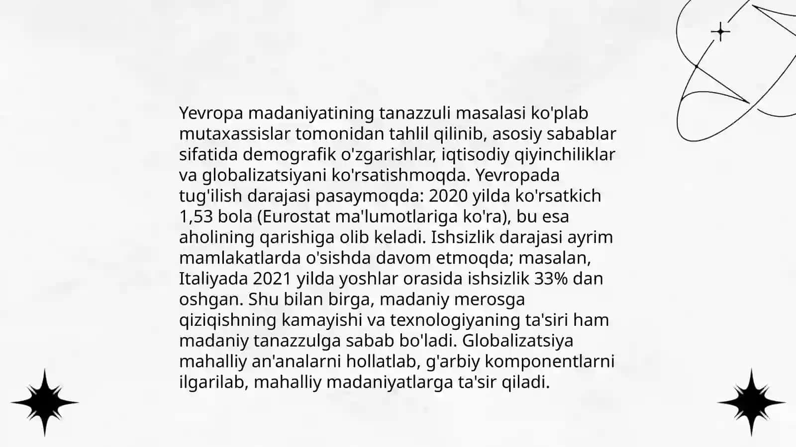 Yevropa quyoshining so'nishi 3