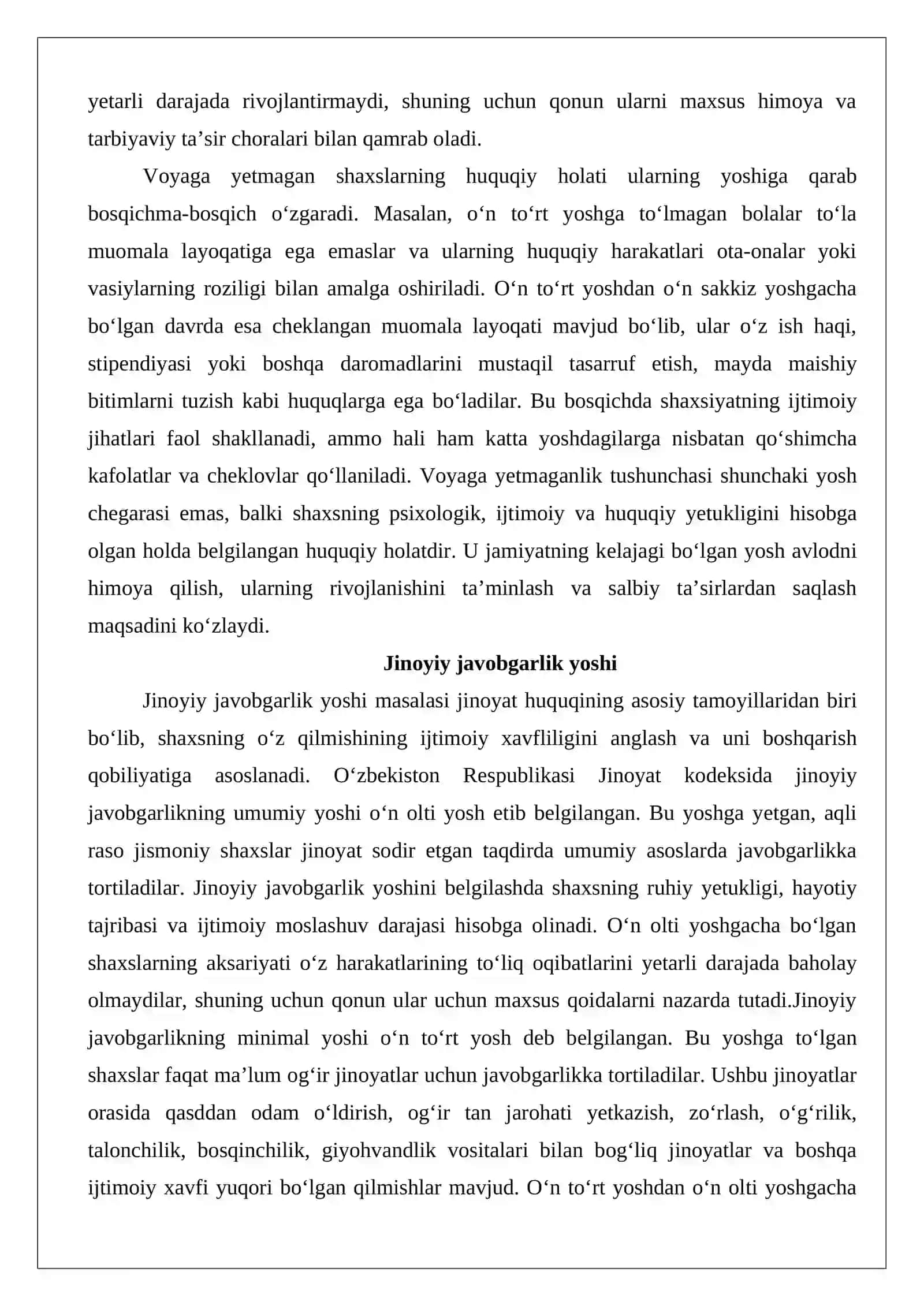 Voyaga yetmaganlar jinoyiy javobgarligi 3