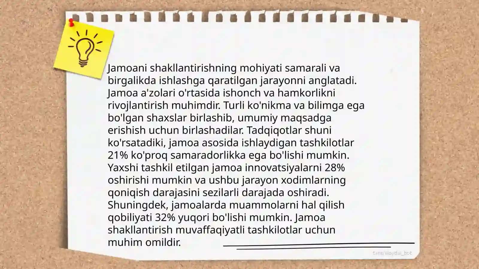 Jamoani shakllantirish metodikasi 3