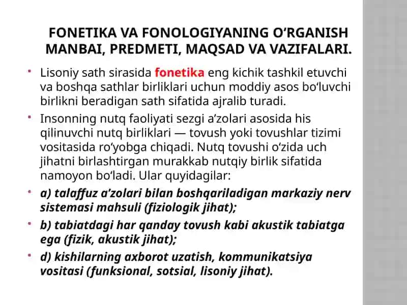 Fonetika va Fonologiya 3