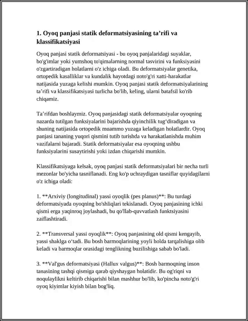 OYOQ PANJASI STATIK DEFORMATSIYASI 3