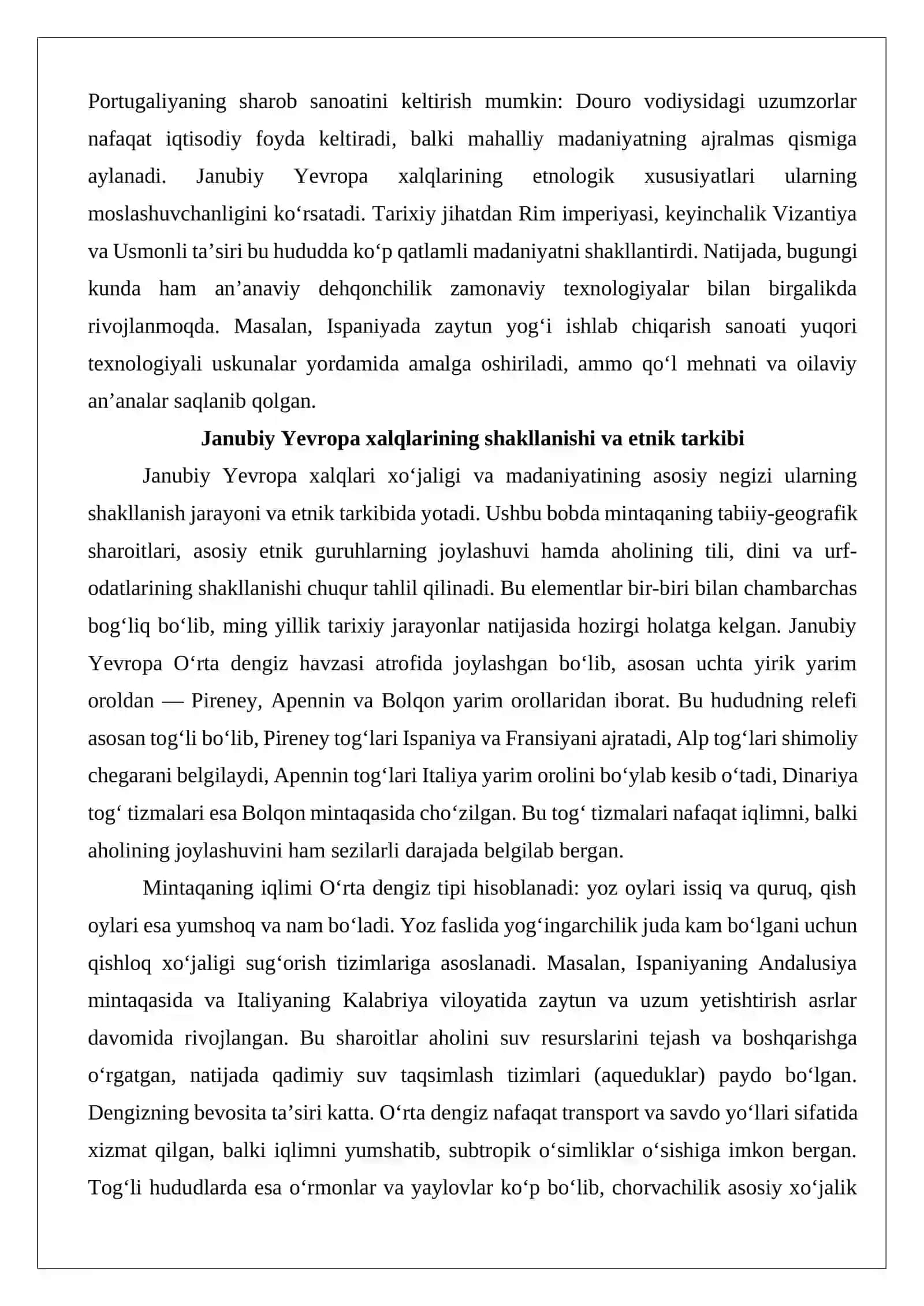 Janubiy Yevropa xalqlari xoʻjaligi va madaniyati 3