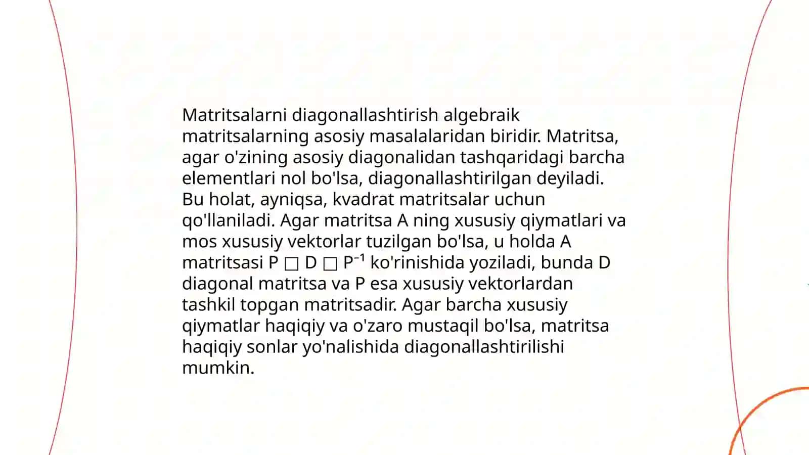 Matritsalarni diagonallashtirish 3
