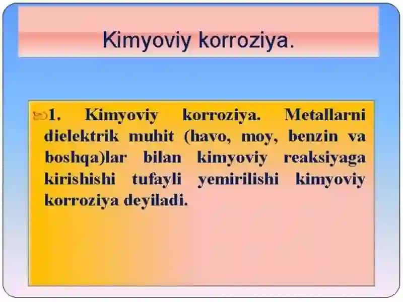 Metall korroziyasi va unga qarshi kurash 3