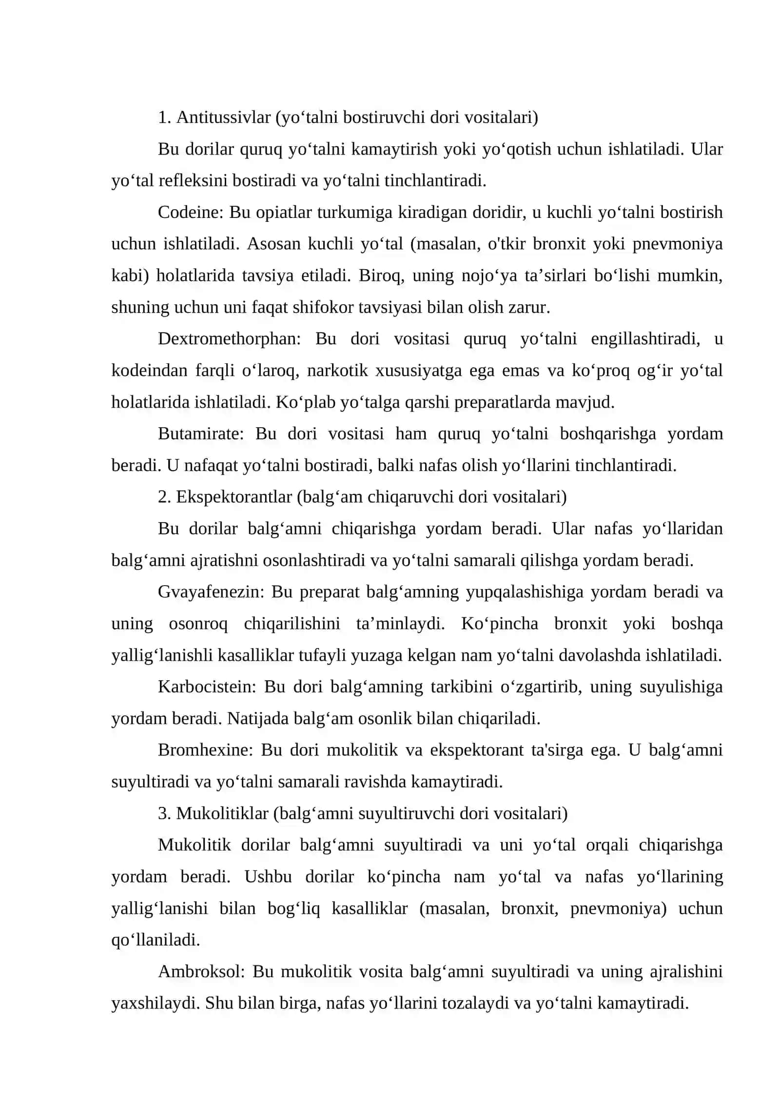 Yoʻtalga qarshi vositalar 3