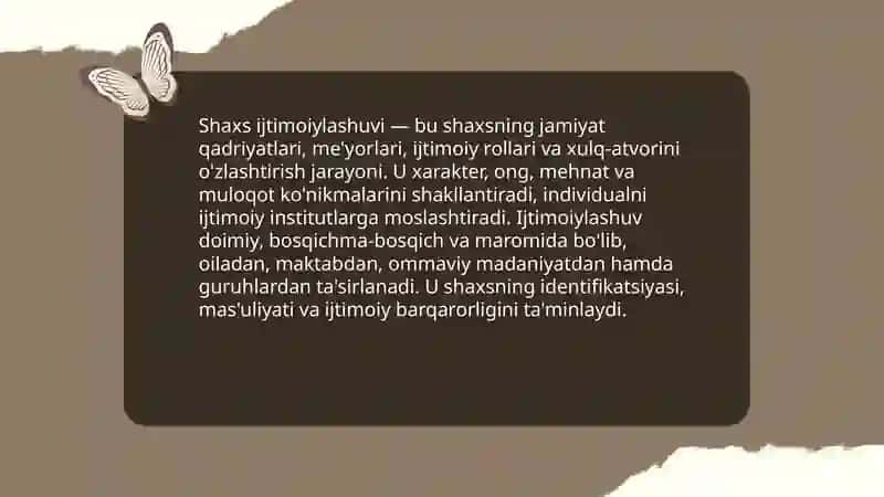 Shaxs Ijtimoiylashuvi 3