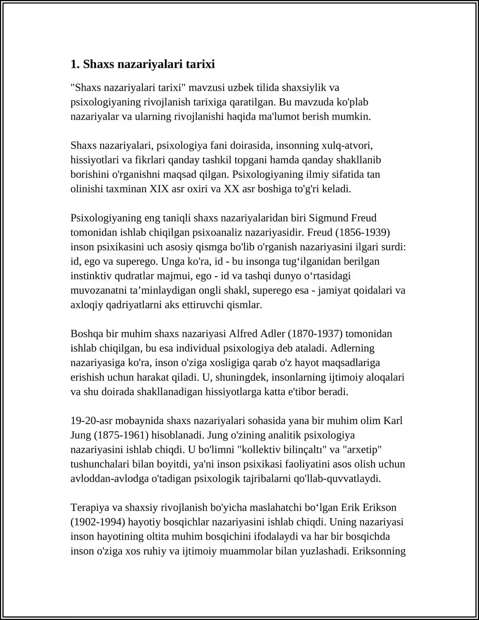 SHAXS NAZARIYALARI, EGZOPSIXIKA 3