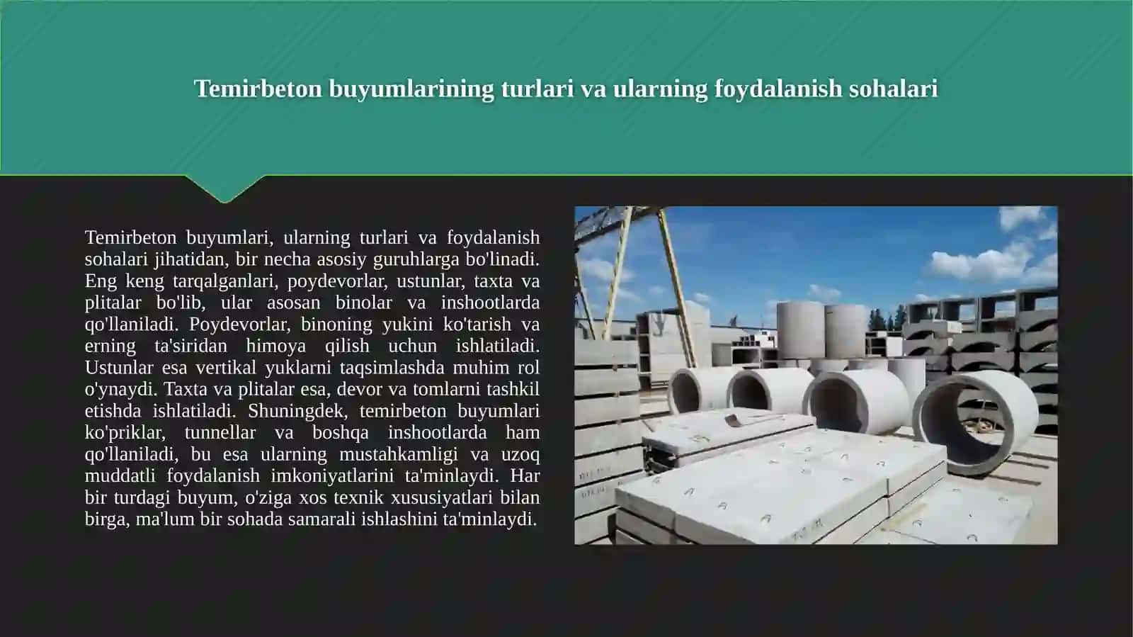 Temirbeton buyumlarining nomenklaturasi 3