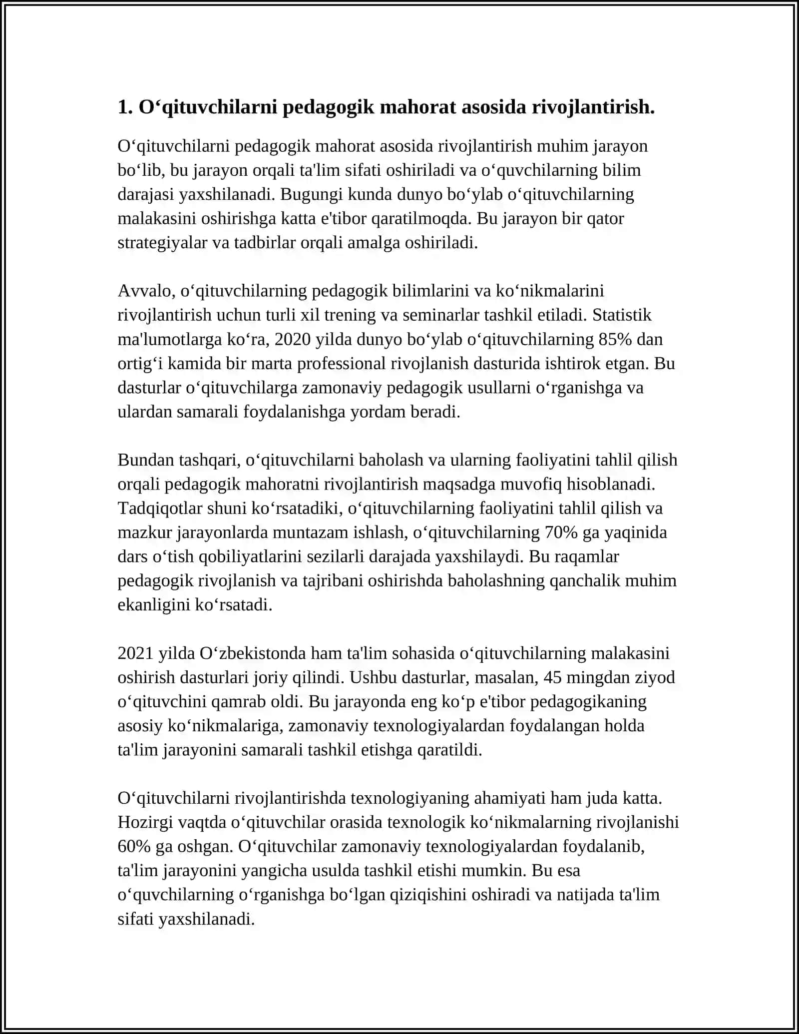 O'QITUVCHINING KASBIY KOMPITENTLIK SIFATLARINI RIVOJLANTIRISH 3
