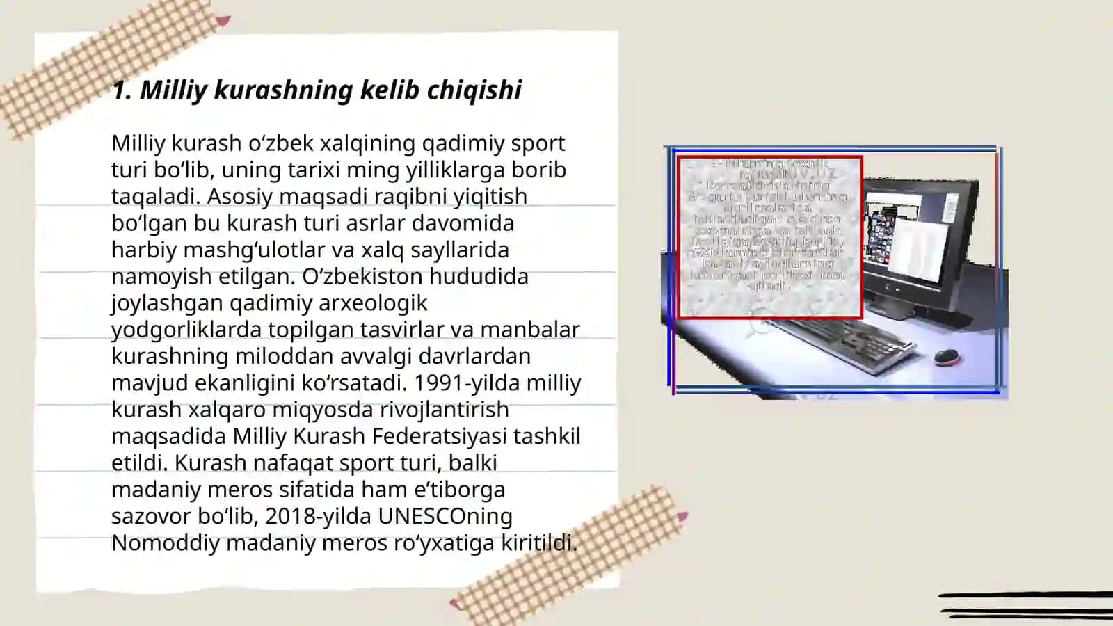 Milliy kurashning rivojlanish tarixi 3