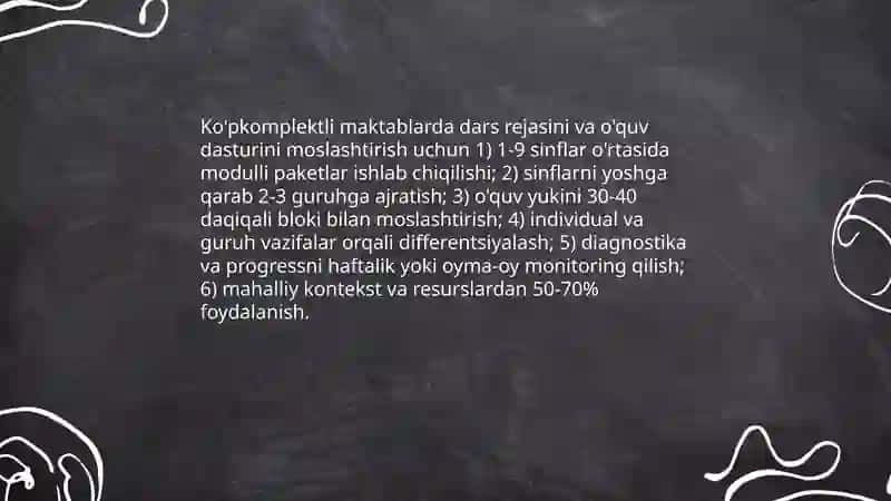 Oz kopmlektli maktablarda o’qitish xususiyatlari 3