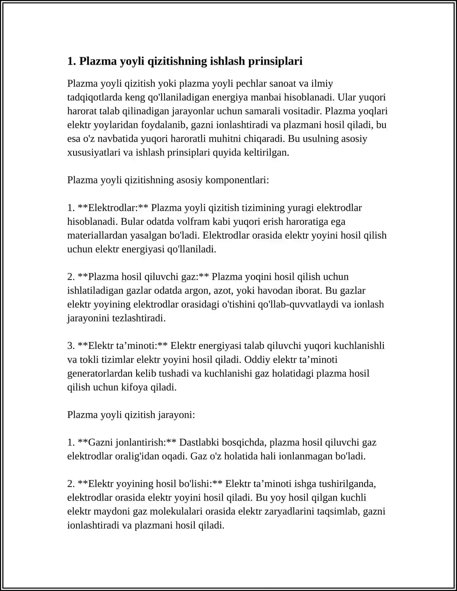 PLAZMA YOYLI QIZITISH 3