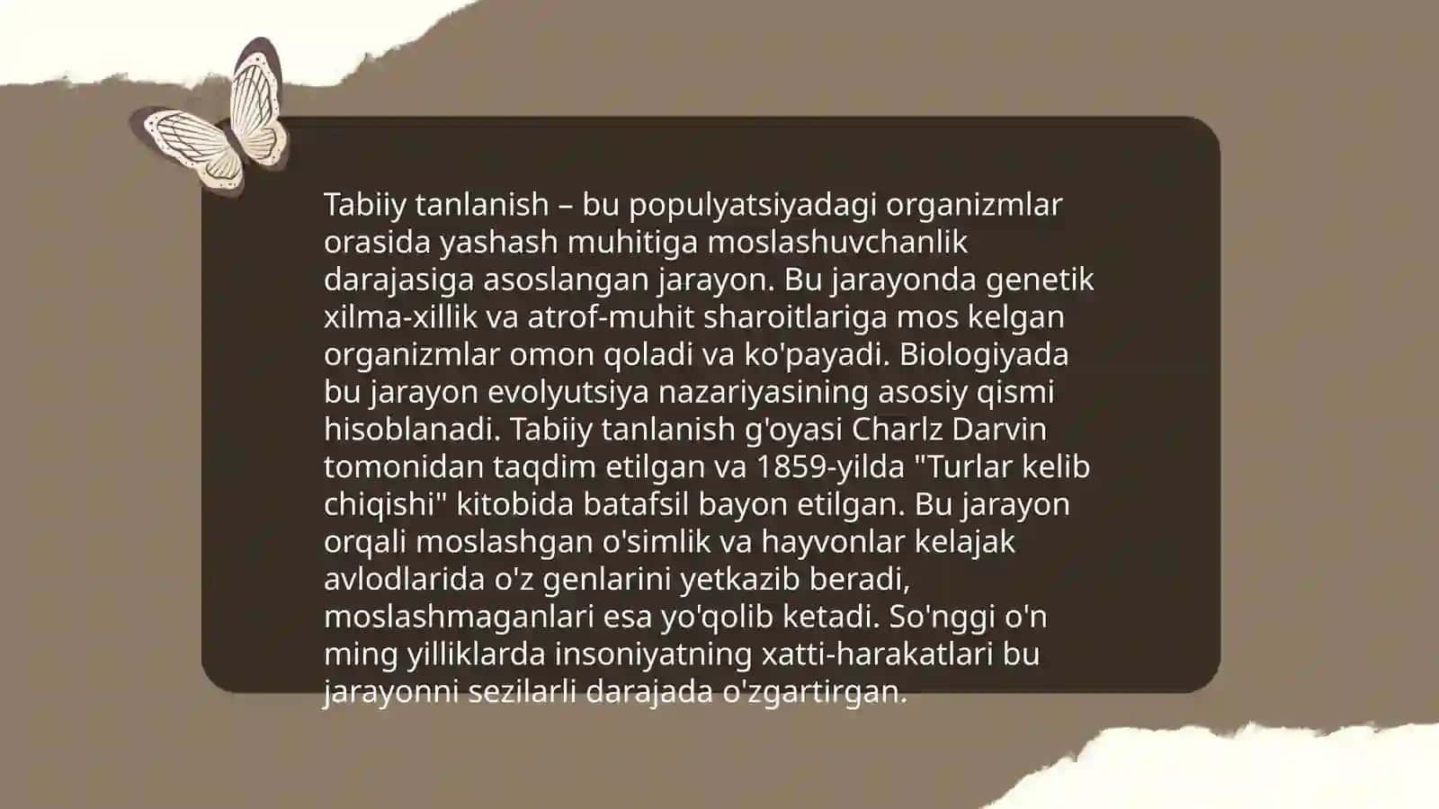 Tabbiy va jinsiy tanlanish 3