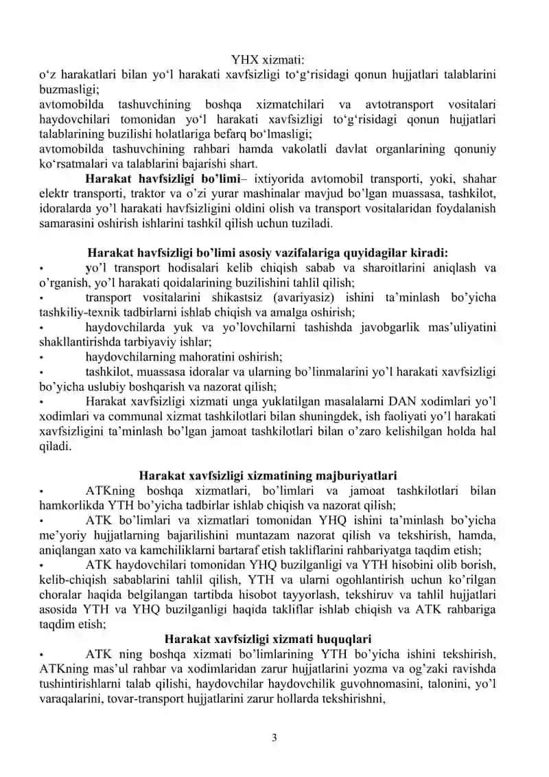Harakat xavfsizligi xizmati ishi 3