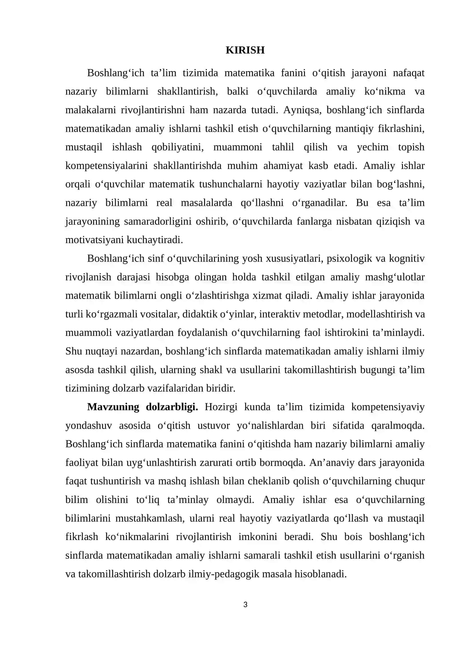 Boshlang'ich sinflarda matematikadan amaliy ishlar va ularni tashkil qilish 3