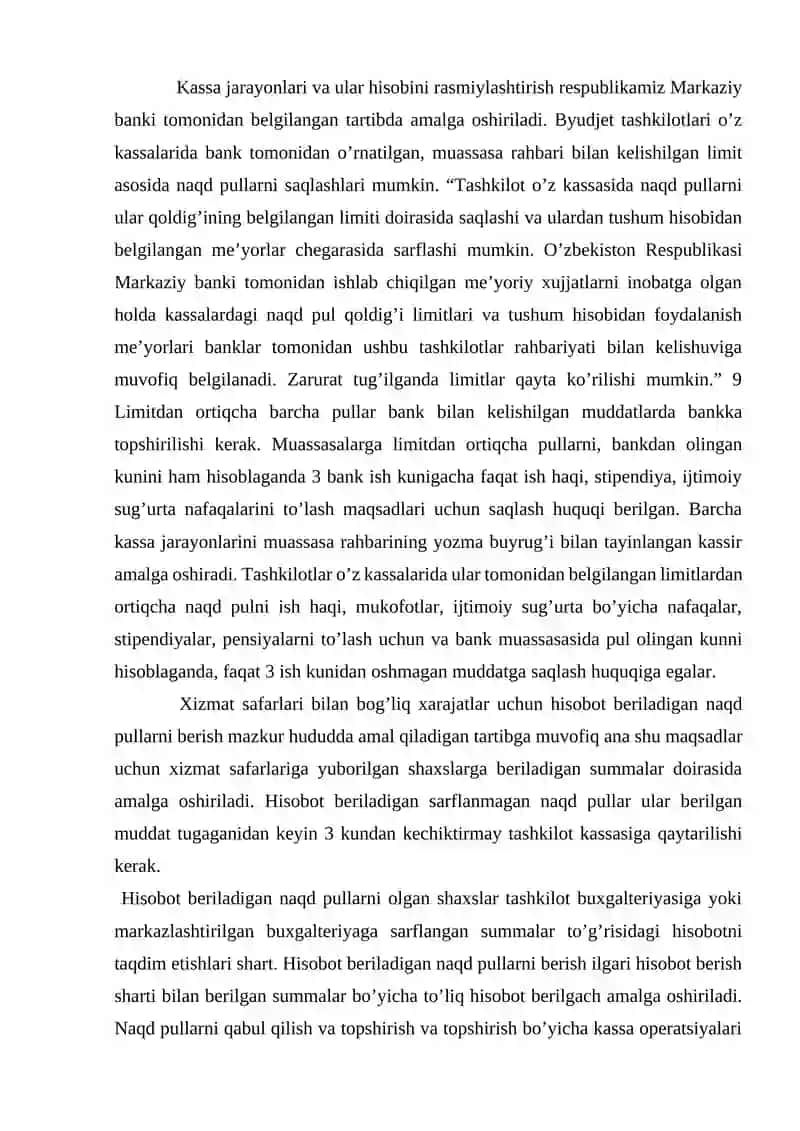 Budjet tashkilotlarida kassava kassa operatsiyalari hisobi 3