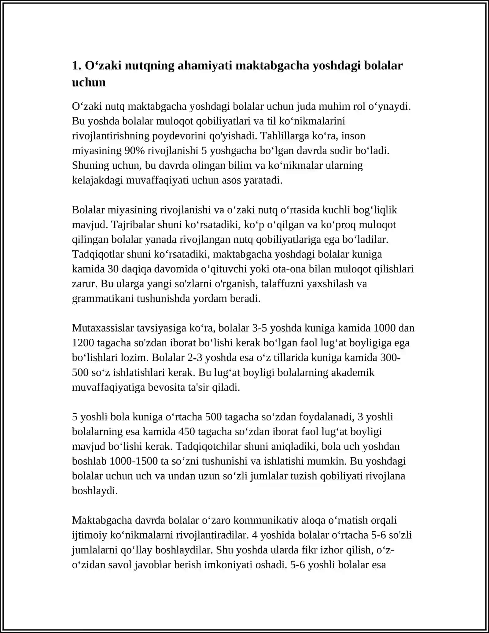 MAKTABGACHA YOSHDAGI KAR BOLALARNI OĢZAKI NUTQGA ÒRGATISH 3