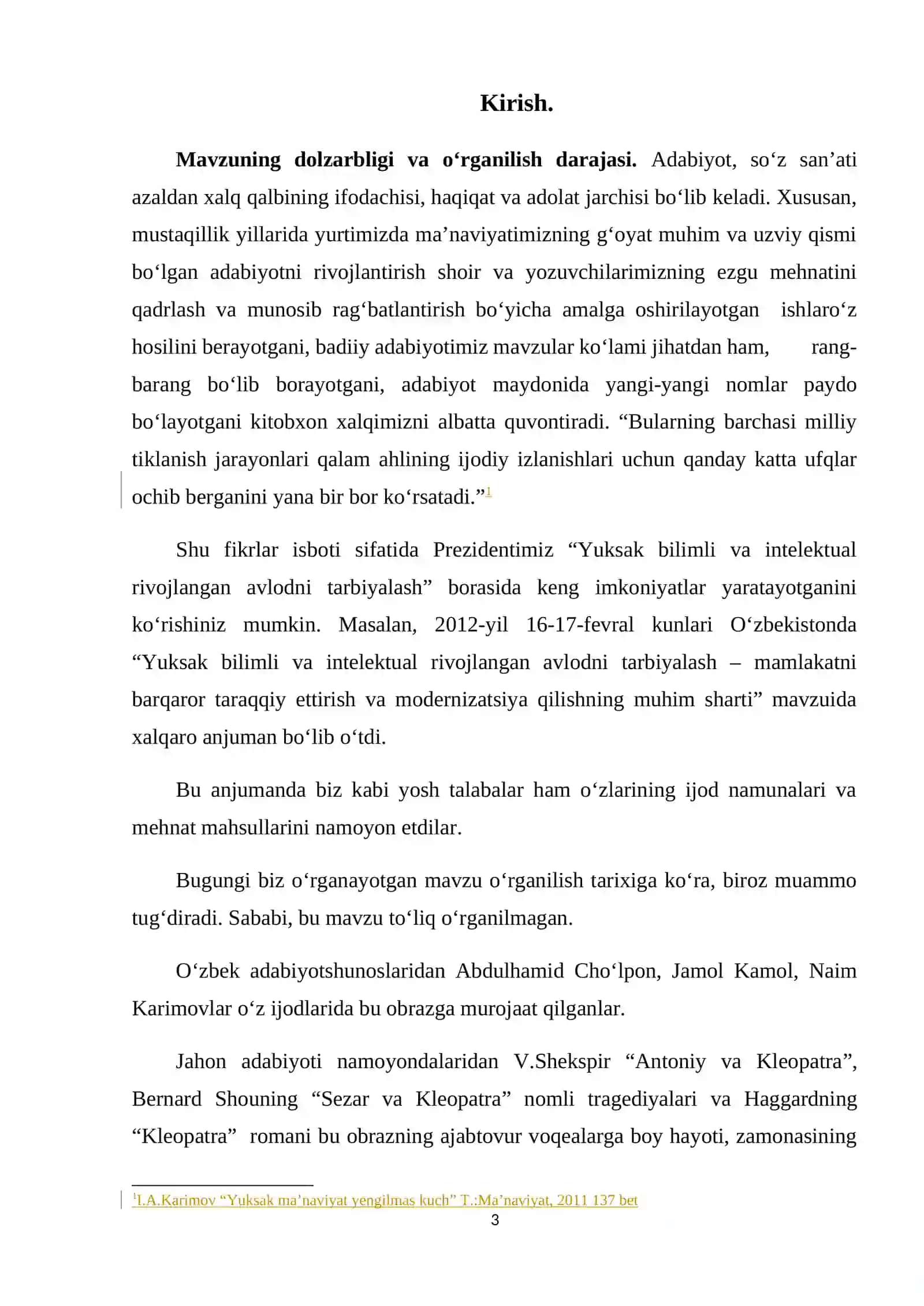 O’zbek adabiyotida Kleopatra obrazining talqini 3