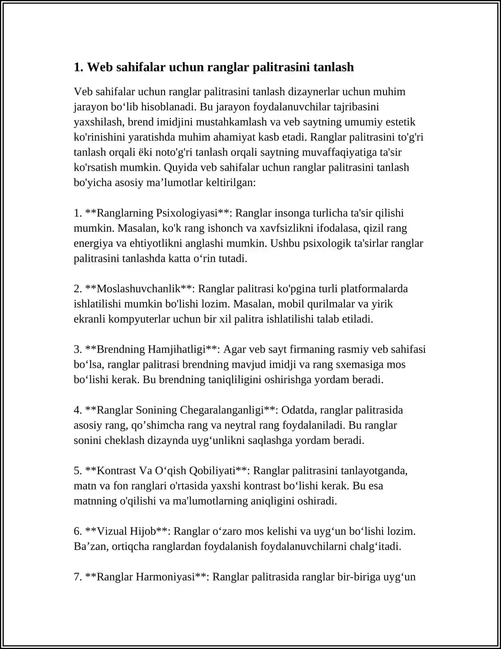 WEB SAHIFALARGA RASMLI, GRAFIKLI MALUMOTLARNI JOYLASHTIRISH VA BEZASH 3