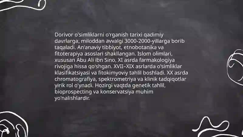 Dorivor o'simliklarning o'rganish tarixi 3