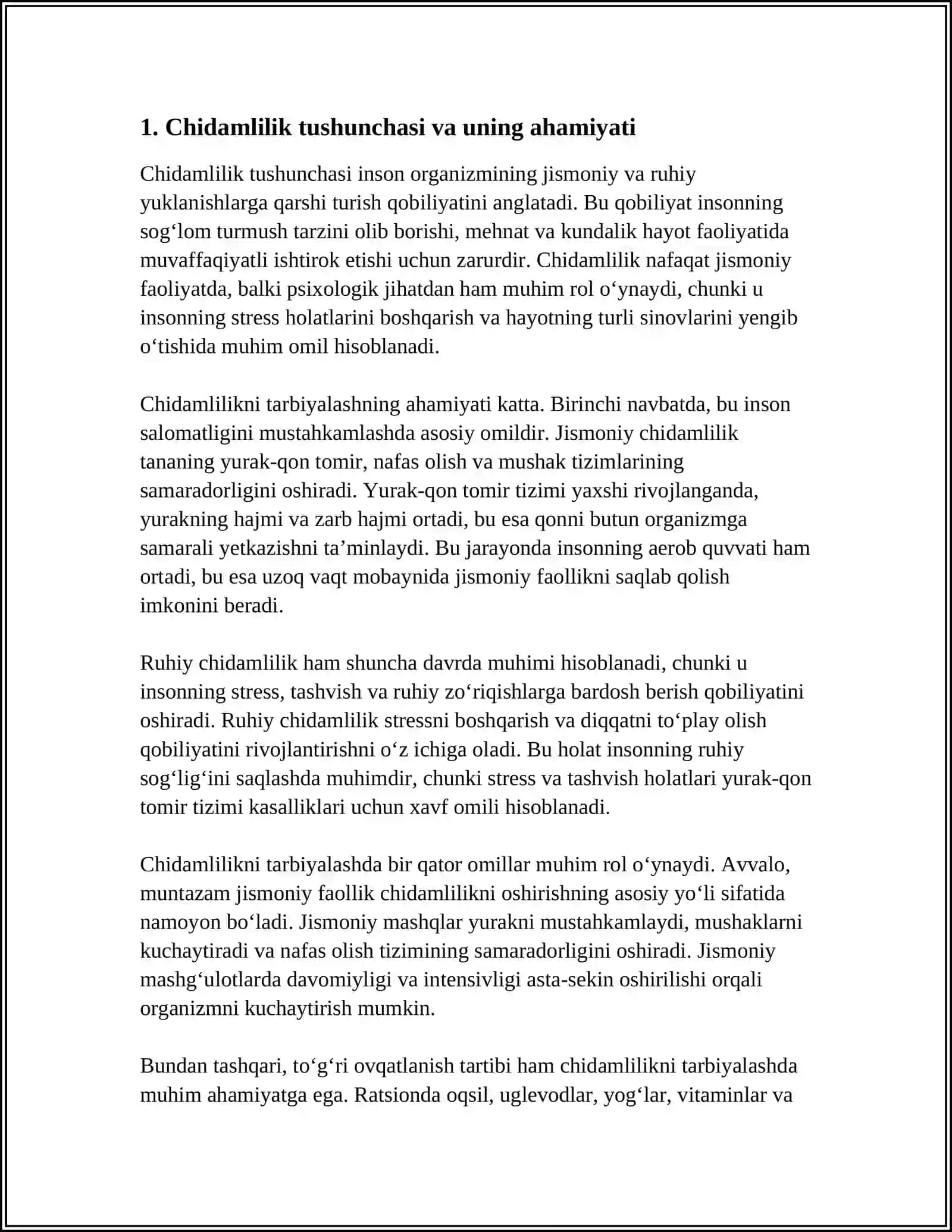 CHIDAMLILIKNI TARBIYALASH 3