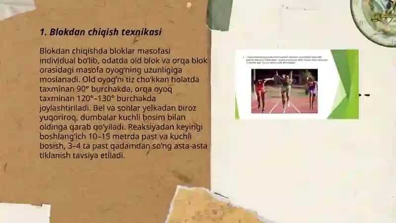 Qisqa masofaga yugurish texnikasi 3