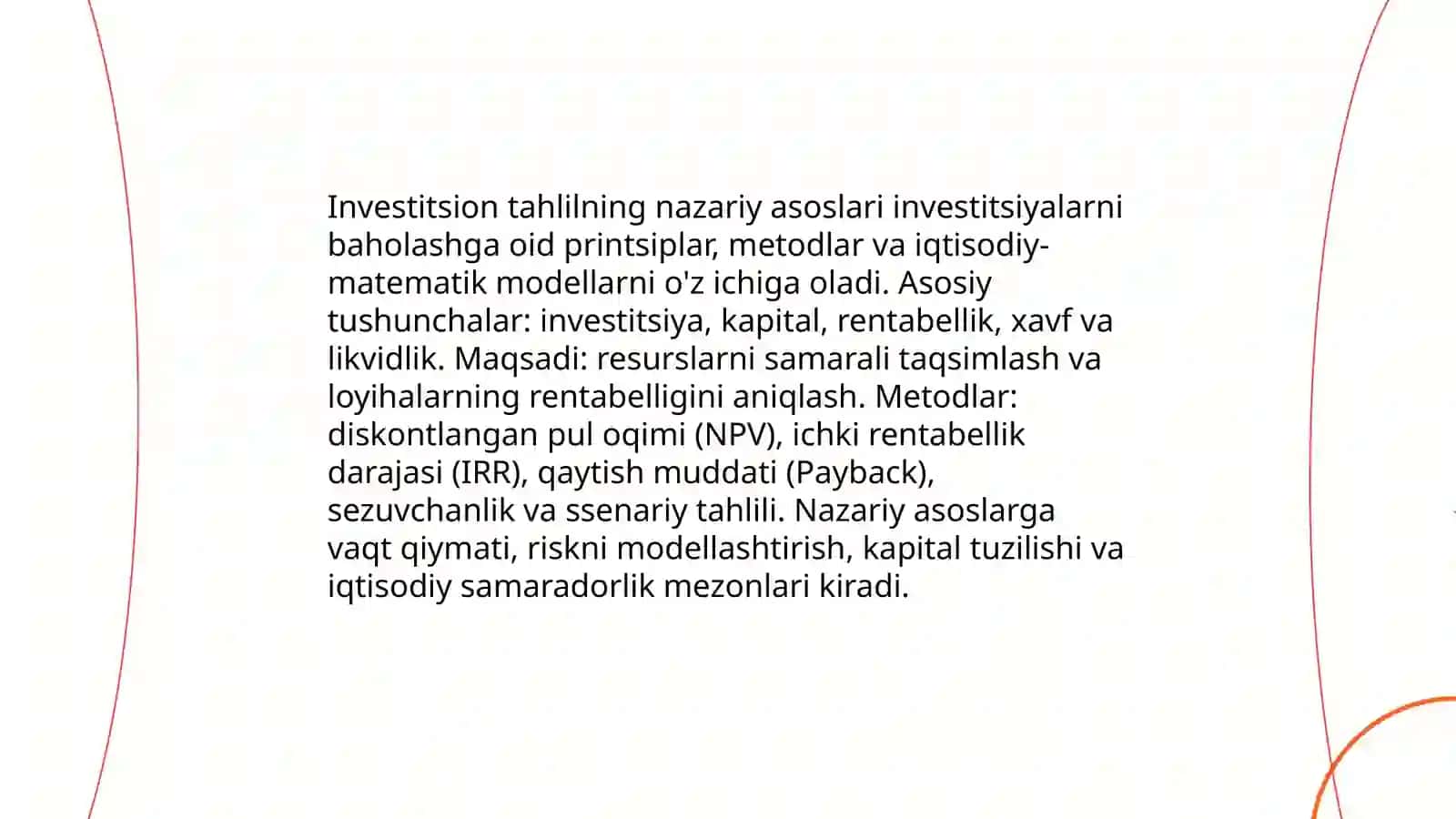 Investitsion tahlil 3
