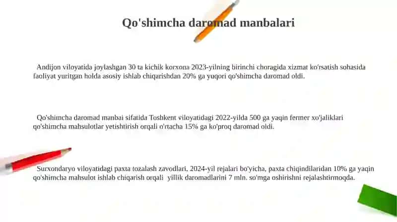 Daromadlarni Oshirish Yo'llari 3