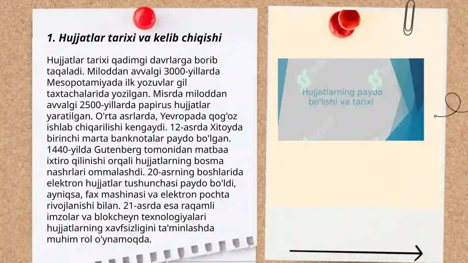 Hujjatlarning paydo bo'lishi va tarixi 3