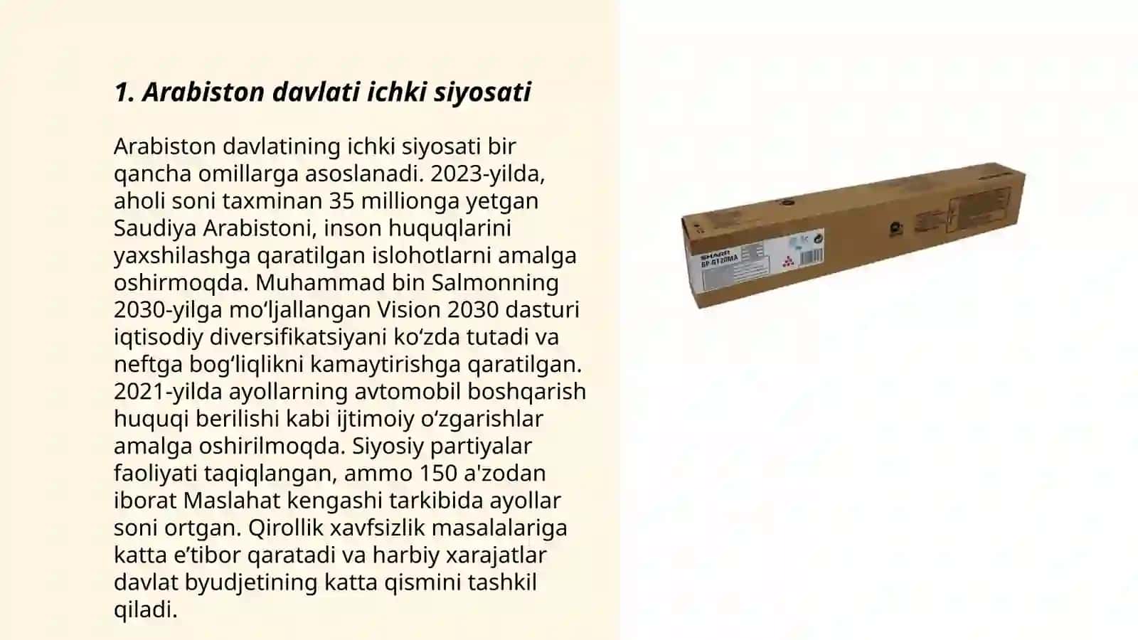 Arabiston Davlati ichki va tashiqi siyosati 3