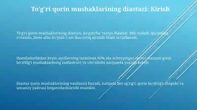 Qorin devori mushaklarining diastazi 3