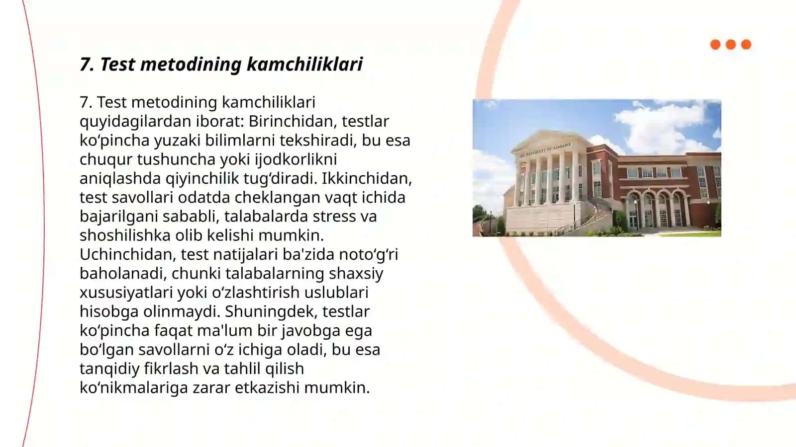 Test metodining yutuq va kamchiliklari 3