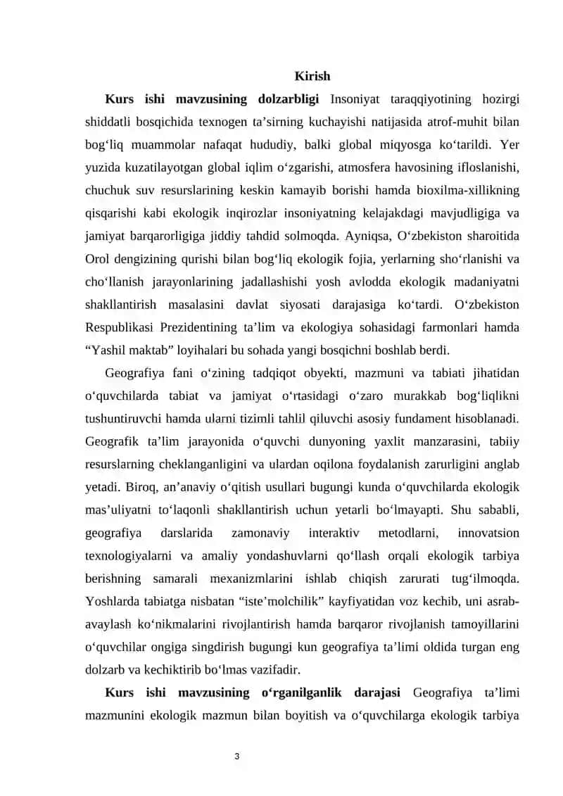 Geografiya fanida ekologik tarbiyani shakllantirish 3